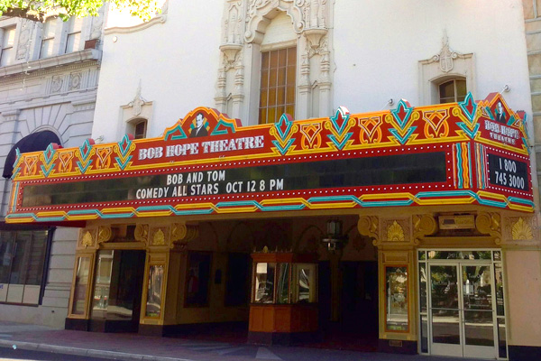 Front view of the Bob Hope Theatre.